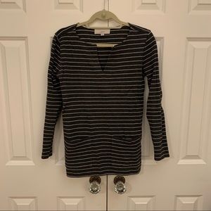 Loft Striped Sweater with Pockets